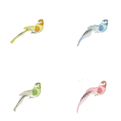 GREENGATE Uccellino decorativo con clip disponibili 4 varianti pastello poliestere H 6x4 cm
