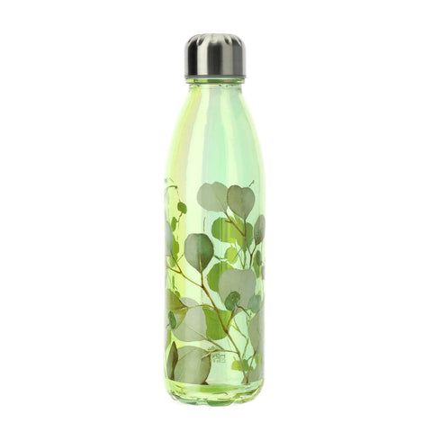 Hervit Bottiglia in vetro verde floreale "Botanic" 650 ml