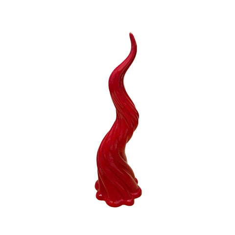 SHARON Corno torcè lucky horn decoration in red porcelain H22 cm