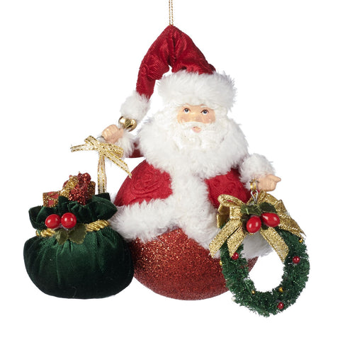 GOODWILL Red ball with Santa Claus, garland and sack