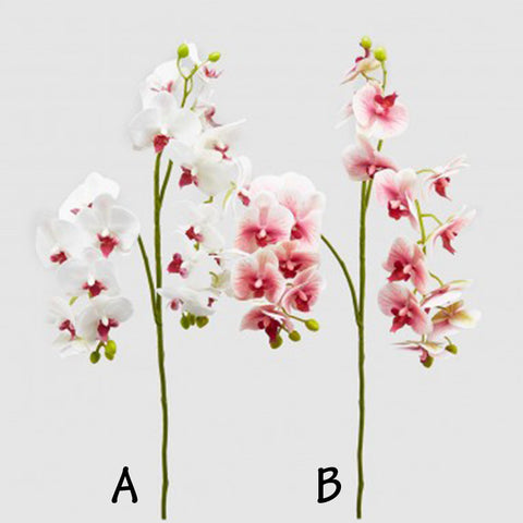 Ramo orchidea artificiale 2 varianti bianco e rosa h 90 cm