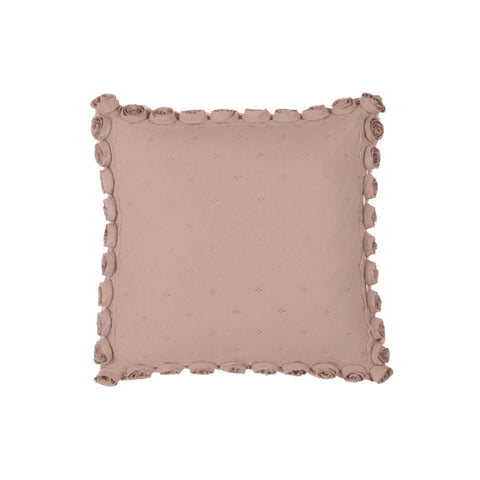 BLANC MARICLO' Cuscino rosa quadrato con roselline laterali 45x45 cm A2956099BG
