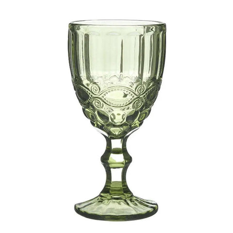 In Art Set 6 Green Glass Wine Glasses 300CC