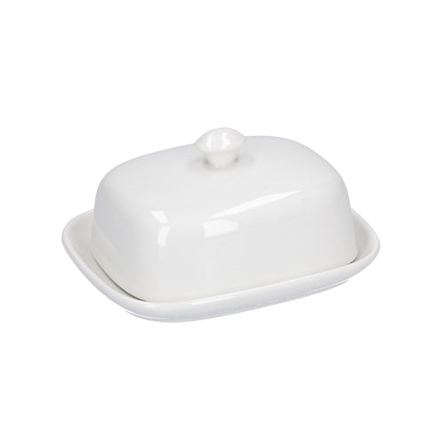 LA PORCELLANA BIANCA Butter dish with lid terrine for white butter 14x11 cm