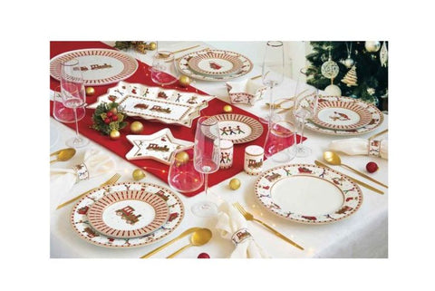 EASY LIFE Set of 4 "POLAR EXPRESS" porcelain Christmas dessert plates Ø19 cm