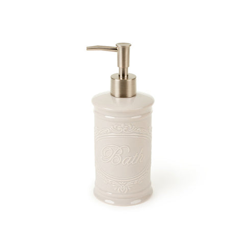 Nuvole di Stoffa Distributeur de savon en céramique gris Shabby Chic "Bath" 370 ml