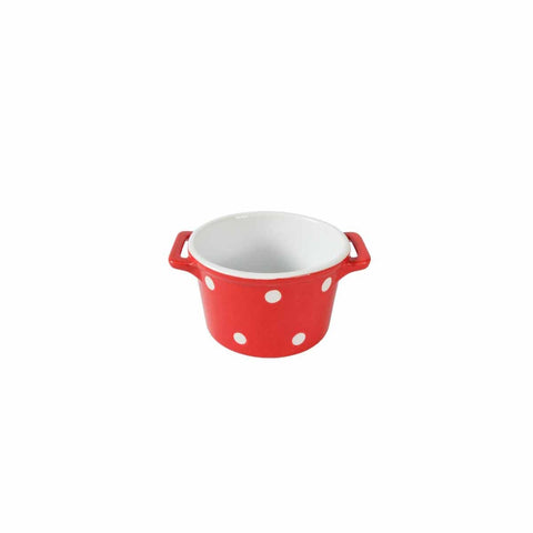 ISABELLE ROSE Red ceramic muffin bowl with polka dots Ø8,5 H5,5 cm IR5301