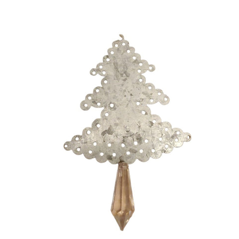 CHIC ANTIQUE Metal Christmas tree and star with crystal to hang 2 variants h12 cm