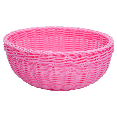 GREENGATE Wicker effect pink plastic bread basket ø 22 cm PLABRBM1806