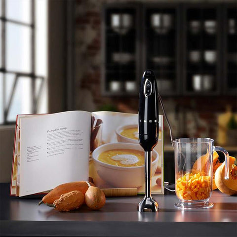 SMEG Hand blender black stainless steel with accessories 50's Style 700 W