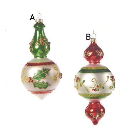GODDWILL Décoration de sapin de Noël pendentif en verre 2 variantes rouge 16 cm