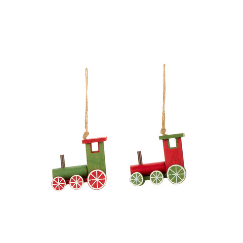 FABRIC CLOUDS Decorative hanging train 2 variants red 8,5x6,5x4,3 cm