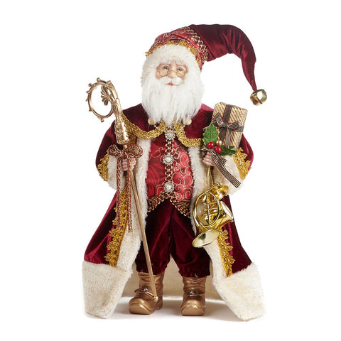 GOODWILL Figurine de Noël Père Noël avec bâton et cadeaux en résine