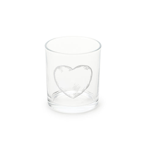 NUVOLE DI STOFFA Set sei bicchieri con cuore in vetro trasparente Clarissa 370ml
