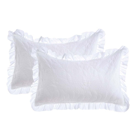 Blanc Mariclò Set of 2 white pillow covers "Camelia" Shabby 50x80 cm
