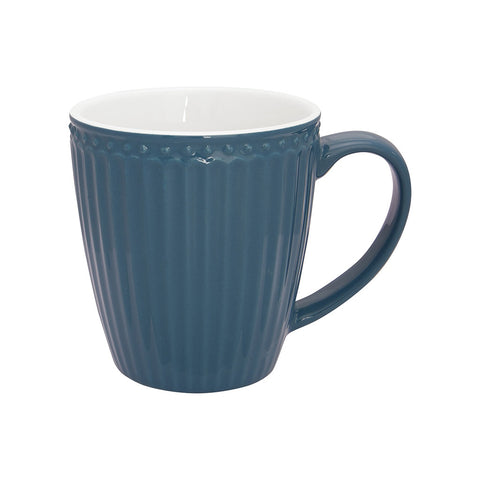 GREENGATE Breakfast cup ALICE ocean blue stoneware 400 ml STWMUGAALI2406