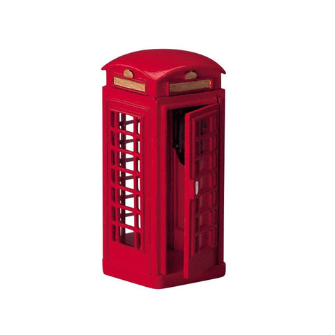 LEMAX Cabine téléphonique vintage rouge pour votre village de Noël 3,1x3,2x7,7h cm