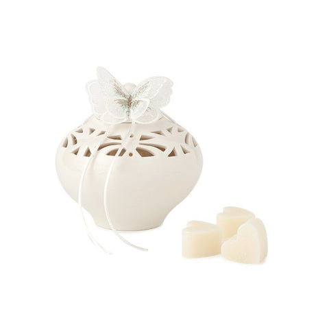HERVIT Openwork white porcelain container with butterfly and soaps 27900