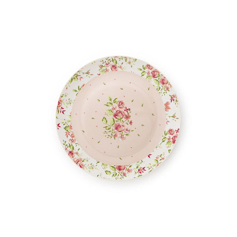 FABRIC CLOUDS Assiette plate ELIZABETH porcelaine avec fleurs 2 variantes Ø20 cm