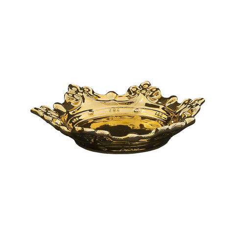 VIRGINIA CASA Svuota tasche a forma di corona in ceramica oro Ø20 cm
