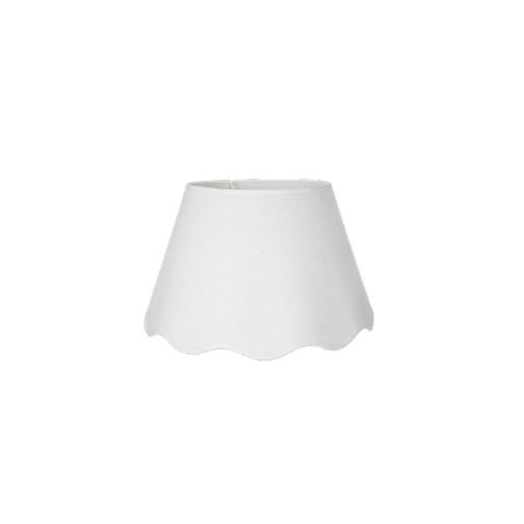 COCCOLE DI CASA Medium scalloped hood lampshade in white fabric E14 Shabby Chic Vintage D.20XD.35XH.20 cm