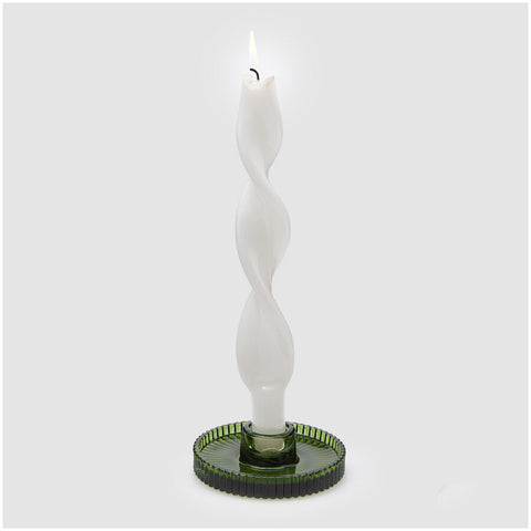 EDG Candle holder with lined glass disc D10xH2.8 cm