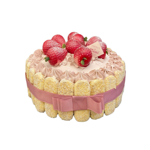 I DOLCI DI NAMI Pavesini cake with strawberries small synthetic cake Ø16 H12 cm