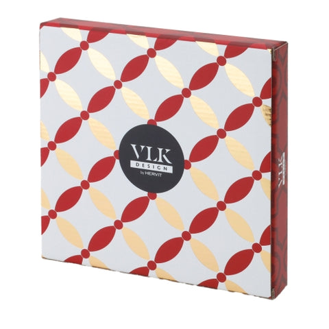 Hervit Mug procellana oro e rosso con scatola in regalo "Vlk Design" 8xh10 cm