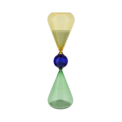 Hervit Large colored glass hourglass D9x32cm
