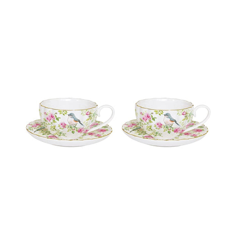 EASY LIFE Set 2 coffee cups and saucers in porcelain SPRING TIME 100 ml