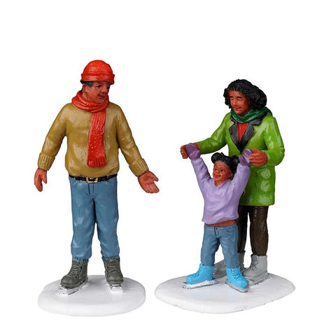 LEMAX Set of 2 Family on Ice "Family Ice Follies" for your Christmas village