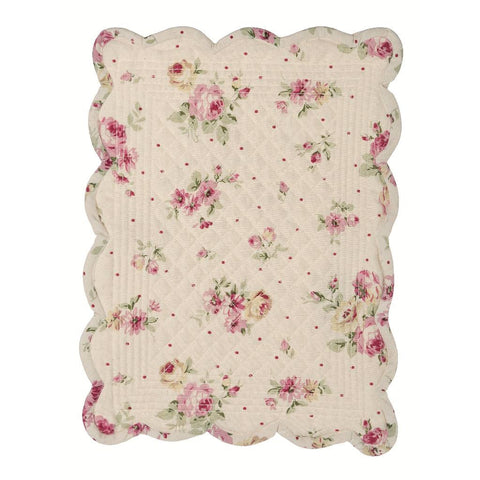 BLANC MARICLO' Set 2 beige placemats with flowers 33x45 cm A30235