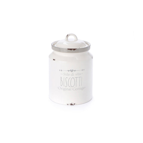 FABRIC CLOUDS Pot à biscuits en céramique SECRET GARDEN blanc et gris 15x23h