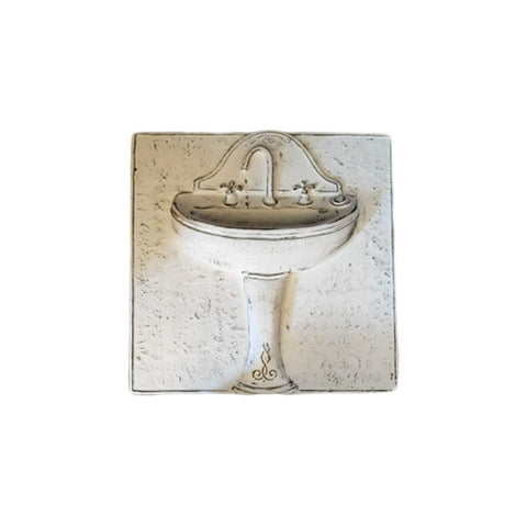 VIRGINIA CASA Hanging plate for bathroom with antiqued white washbasin 25x25 cm