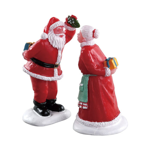 LEMAX Babbo Natale e mamma natale statuine per villaggio di Natale poliresina