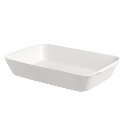 WHITE PORCELAIN Rounded rectangular baking tray ANGHIARI 25x39x5 cm P500150139