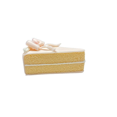 NAMI'S DESSERTS Slice of artificial cake with pink cold ceramic icing 10x4 cm