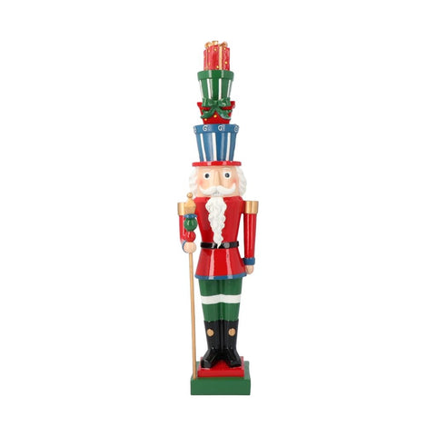 TIMSTOR Nutcracker Toy Soldier Christmas decoration with presents 12x10x51cm