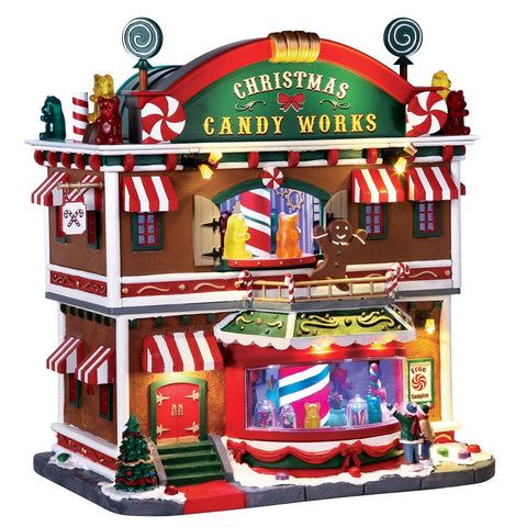 LEMAX Christmas Village Candy Store with Lights and Sounds Polyresin