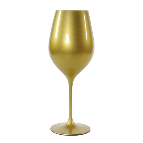 Fade Set 6 Christmas goblets in satin gold glass "KRISTOFF" 660 ml D9xh25 cm