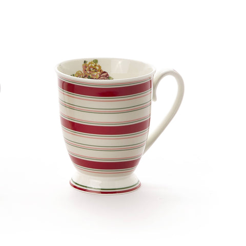 FABRIC CLOUDS Mug en porcelaine EMILY blanc fleurs rouges 310ml