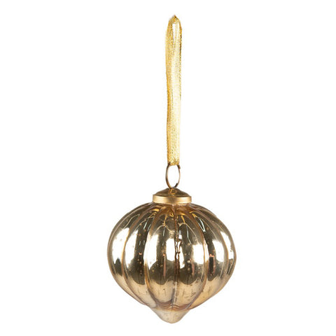 CLAYRE &amp; EEF Christmas Decoration Drop decoration for tree in gold glass Ø 8 cm