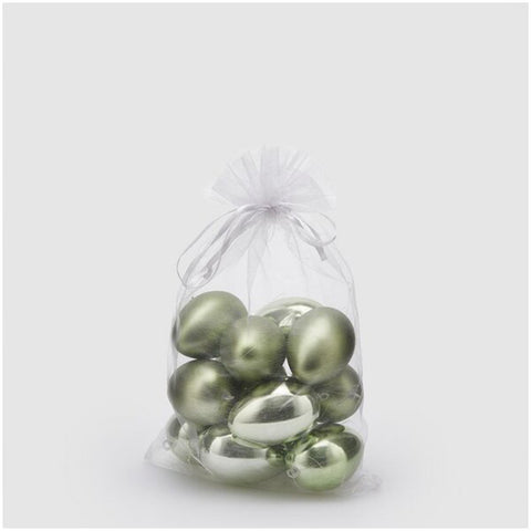 Edg - Enzo De Gasperi Coffret 12 œufs de Pâques vert mat et brillant H6 cm