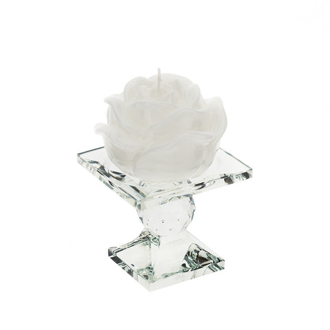 HERVIT Candle holder and rose candle set H8,5cm 28381