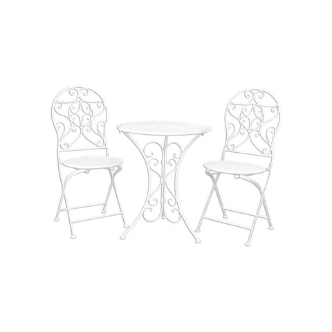 CLAYRE & EEF Tavolo + 2 sedie ferro bianco 5Y0190