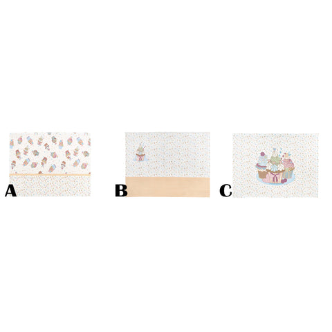 FABRIC CLOUDS Set 2 placemats CUPCAKE pink cotton 3 variants 33x50 cm