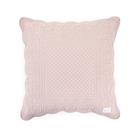 NUVOLE DI STOFFA Cuscino arredo decorativo Quilt rosa in cotone, Shabby Chic Demetra 45x45 cm