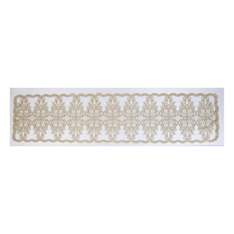 Lena Runner double lace flowers "Empire" Made in Italy 140x40 cm 2 variants (1pc)