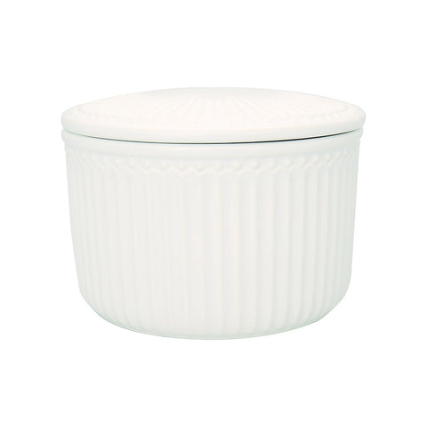 GREENGATE Petit pot avec couvercle ALICE blanc 9x13 cm STWSTJASALI0104