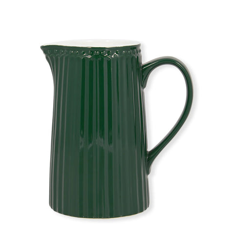 GREENGATE Jug pitcher "ALICE" in dark green porcelain 1L H17,5 cm